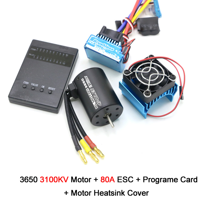 RC Motor 3650 3100KV / 3900KV / 4300KV / 5200KV Brushless Motor & 45A 60A 80A 120A ESC Combo for 1/ 8 1/10 RC Car RC Boat Part