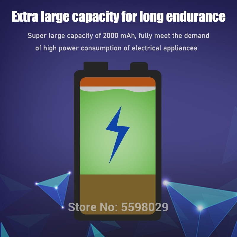 Sofirn 2000mAh 9 Volt Ni-MH Rechargeable Battery 9V Ni-MH Battery for RC Helicopter Model Microphone Toy 9V Nimh Batteries