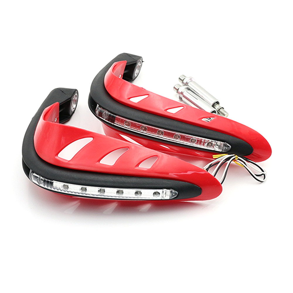 Protège-mains pour guidon de moto, 1 paire, protège-main avec lumière LED protège-mains, protège-mains, accessoires pour moteur universels