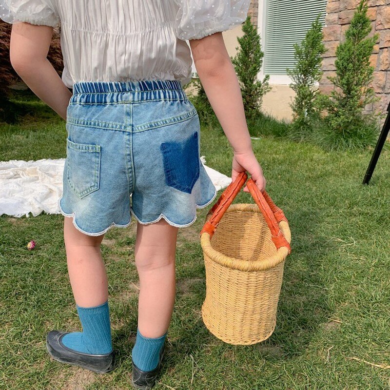 Pantaloncini di jeans Purfle estivi per ragazze pantaloncini di jeans stile Designer pantaloncini per bambini vestiti per ragazze abbigliamento per bambini da 2 a 7 anni