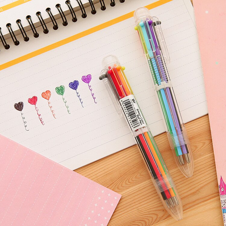 1 stuk kawaii 6- kleuren markeerstift studenten markeerstiften markeerstiften penseelstiften pastelmarkers aquarel fluorescerende pen tekenen