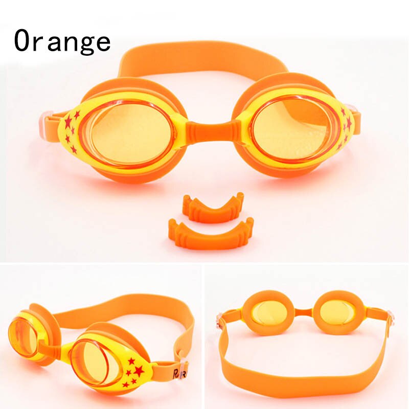 Barn simglasögon färgglada barn stjärnor simglasögon pojkar och flickor antifog vattentät badglasögon: Orange