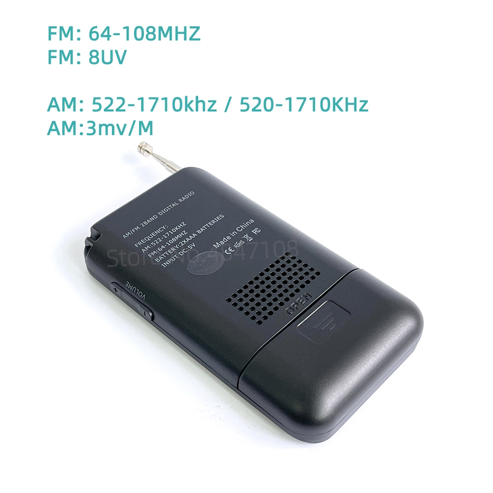 Radio portatile Mini Pocket FM AM Step 9/10KHZ ricevitore digitale schermo LCD ad alta sensibilità con altoparlante antenna telescopica
