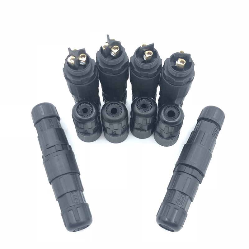 Enchufes macho y hembra M16, Conector de Cable eléctrico impermeable montado, conectores de enchufe de 2 pines, 3 pines, 4 pines, IP68