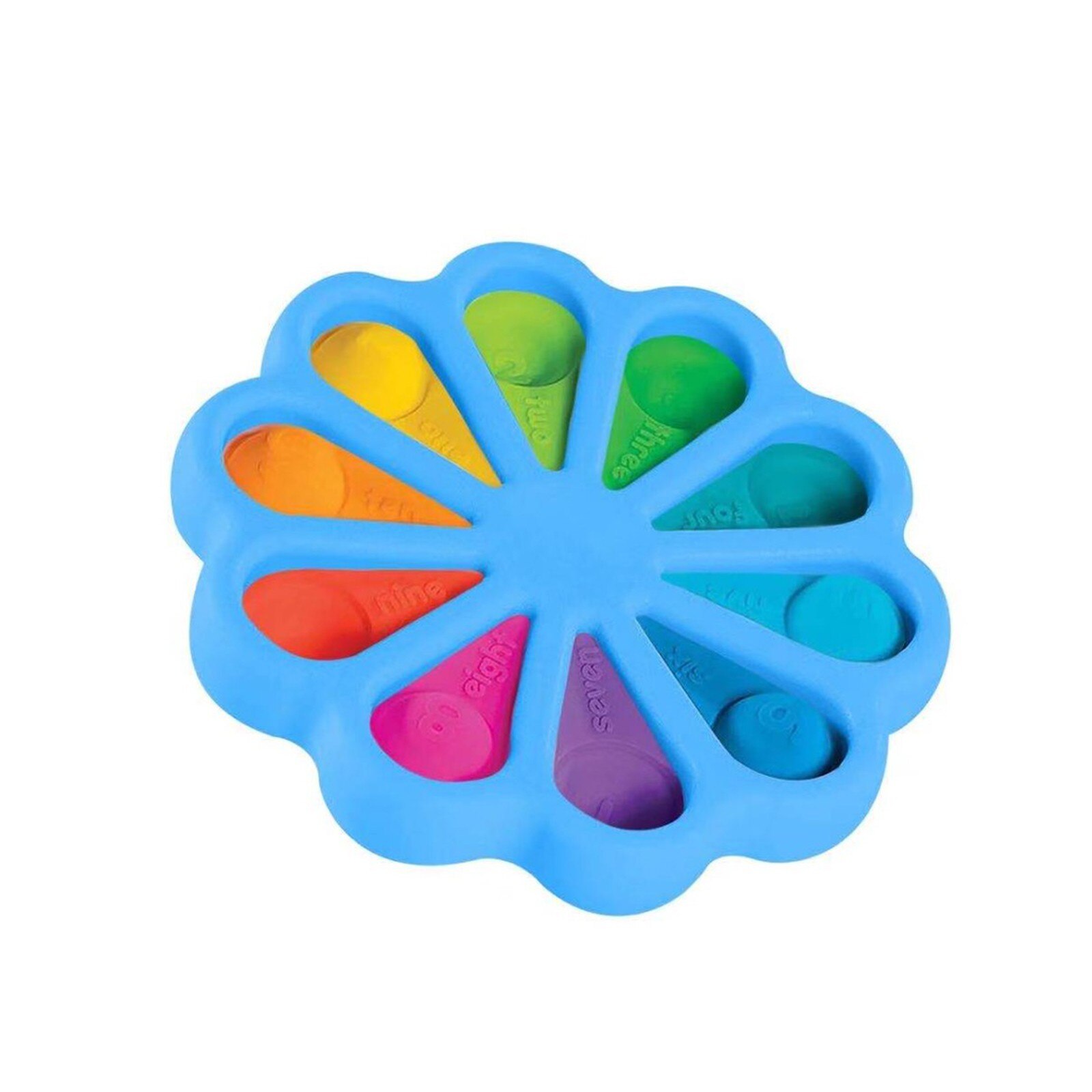 Fidget Simple Dimple Toy Flower Fidget Toys Stress Relief Hand Toys Early Educational for Kids Adults Anxiety Autism Toys 5color: Blue