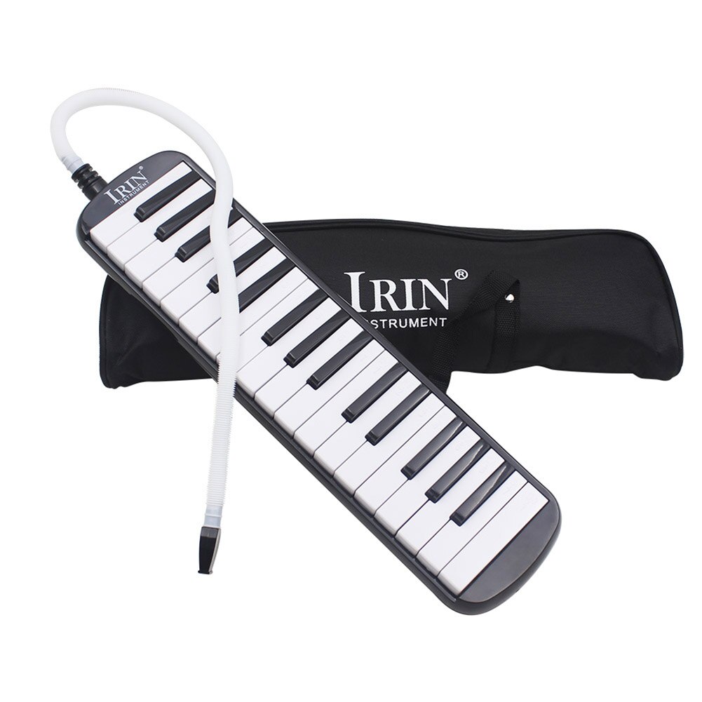 Teclas de música para Piano, instrumento Musical armónica con bolsa de transporte, teclado de música, acordeón, iluminación de 32 teclas, 1 ud.: 1PCS Black