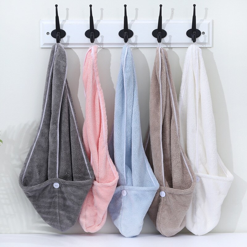 Chapeau absorbant à séchage rapide, 1 pièce, kaki, serviette, Turban enveloppant, chapeau de douche doux, accessoires de salle de bain C01