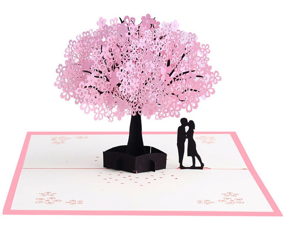 3D Pop Up carte de voeux romantique creuse mariage jour de voeux à la main meilleur souhait Kirigami papier artisanat carte