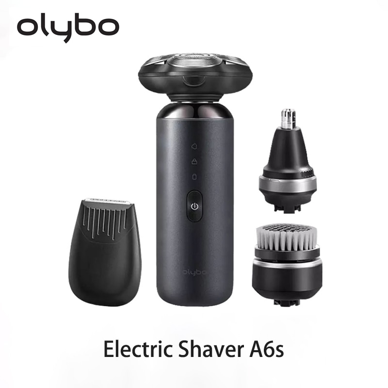 Olybo barbermaskine  a6s barbermaskine 4 in 1 ledet digital display type-c usb genopladelig ipx 7 multifunktionel vaskbar 3.6v