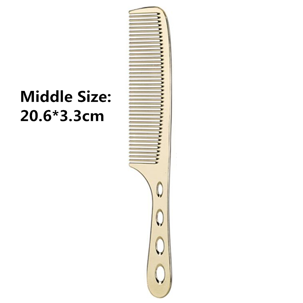 Space Aluminuml Hair Comb Pro Hairdressing Combs расческа для волос Hair Cutting Dying Hair Brush Barber Tools Salon Accessaries: Middle-gold