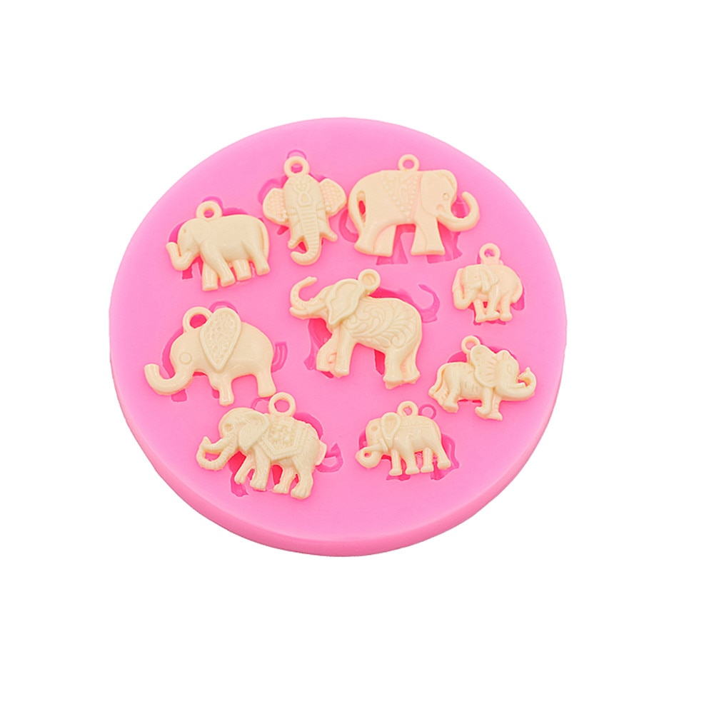 Prylar elefant silikonform tårta godis lera djur matlagning smycken gård choklad kakor bakning fuktgivande mögel