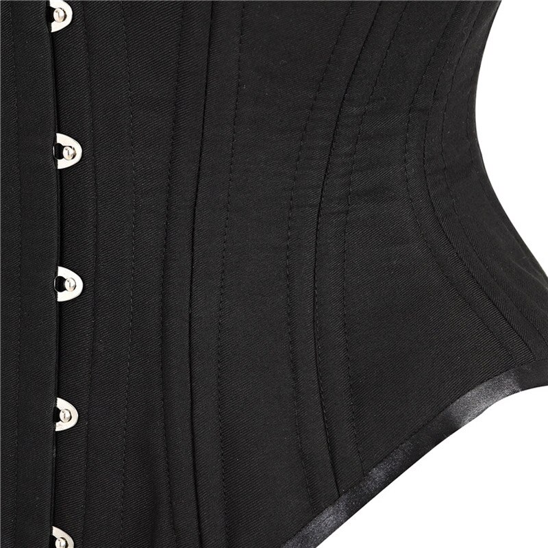 Double Steel Bone Women Waist Cincher Corset Waist Slimming Underbust Fajas Steampunk Accessories Femme Black Corsets