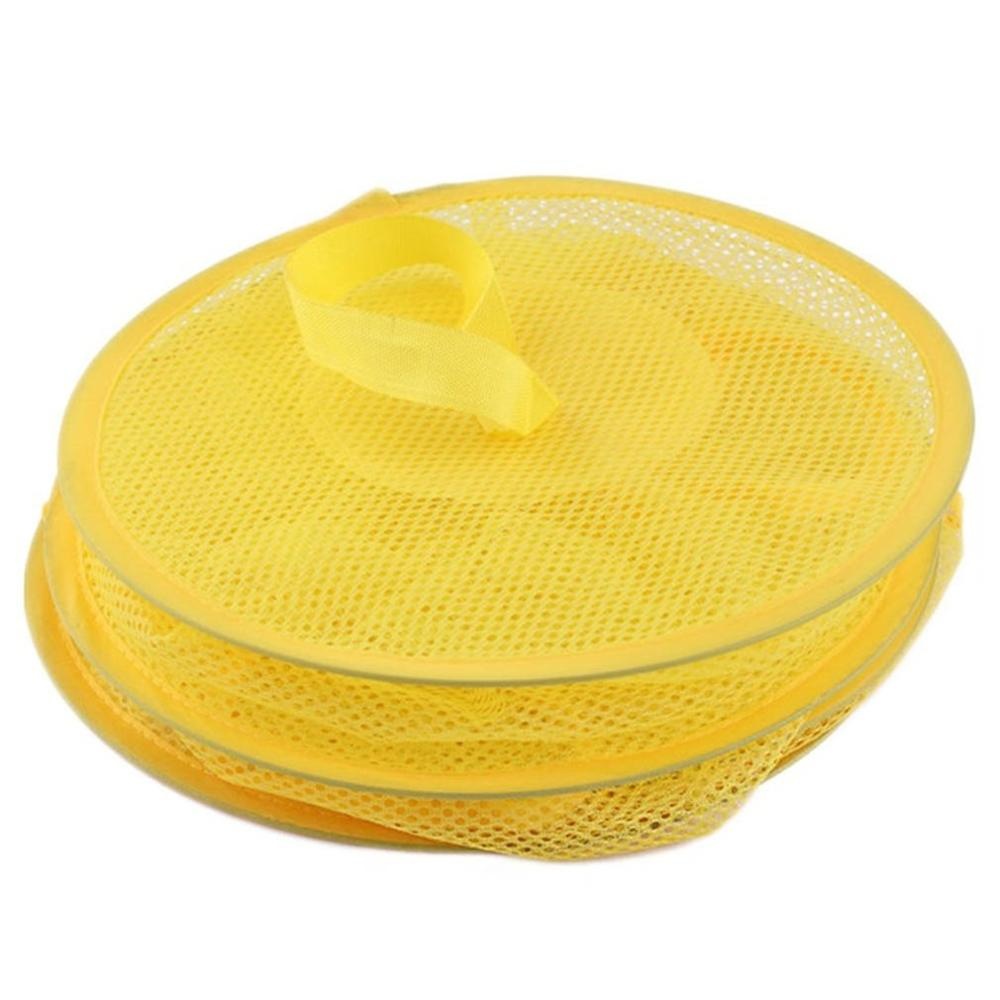 Household Breathable Hanging Bag Toy Storage Hanging Basket Mesh Hanging Cage Folding Three-layer Underwear Drying Basket: Yellow