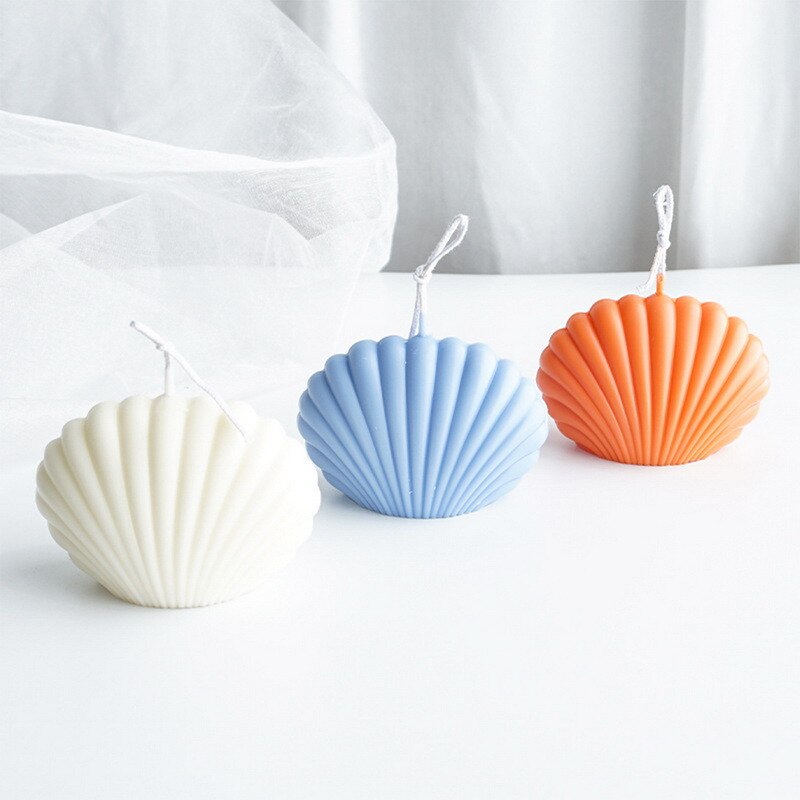 Moule à Bougie Coquille 3D En Silicone - Moule Silicone Bougie Parfumée DIY - Résine Époxy, Savon, Plâtre