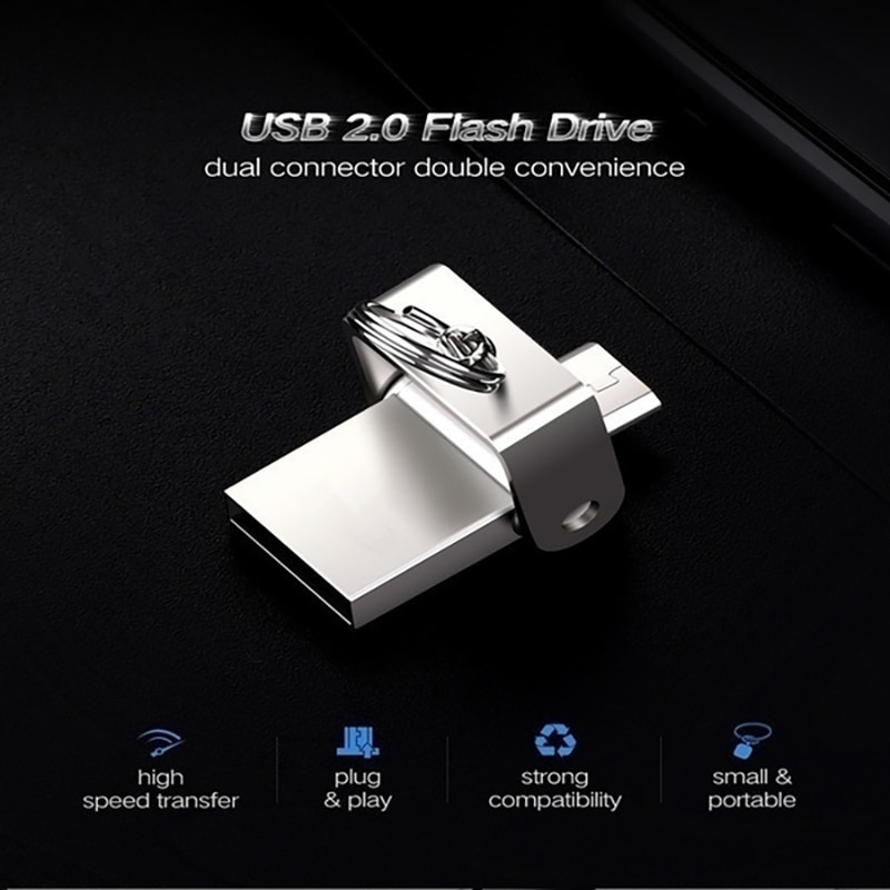 Otg 3 In 1 Pen Drive 32Gb Micro Usb 2.0 Memory Stick 64Gb Pendrive 16Gb Usb Flash pen Metalen Voor Usb Key Flash Drive