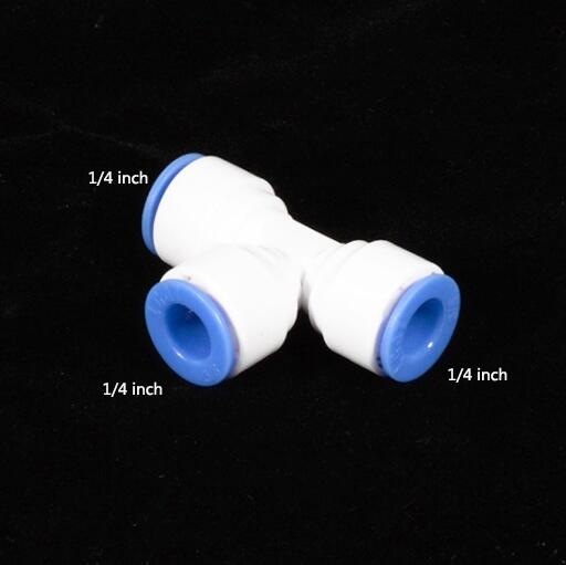 1/4 Inch L/T type Quick water connector Slip lock Quick-connect Gezamenlijke PE waterleiding Connectors fittings Waterzuiveraar: 2pcs T type