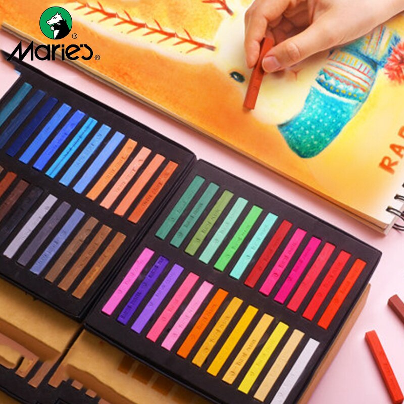 Marie's Dry Masters Pastel Stick Crayons 12/24/36/48 Colors Art Drawing Set Chalk Color Toner Crayon/Brush For Students Supplies