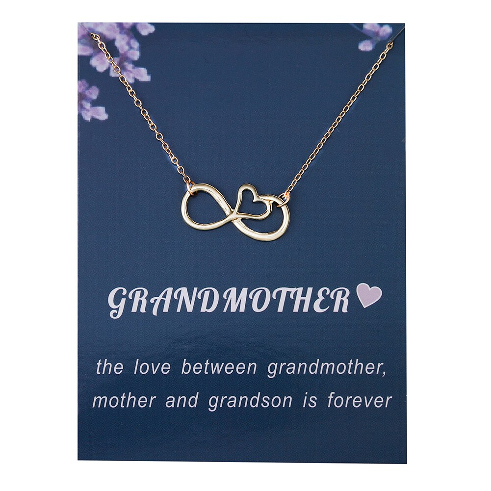 Korean Necklace Jewelry Mother daughter Wife grandmother Infinite love 8 Pendant Necklace: 6323-gold