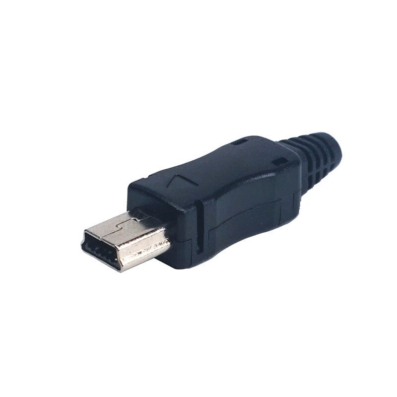 Mini USB Male 5Pin With Sheath Connectors Plastic Shell USB Connector Jack Tail Plug Mini Sockect Terminals mp3/4/5