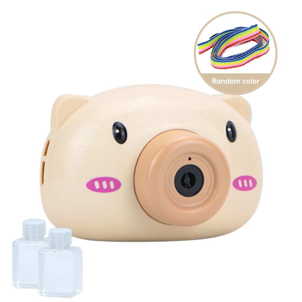 Automatische Grappige Leuke Cartoon Varken Dier Zeep Kinderen Bubble Maker Camera Bad Wrap Machine Speelgoed Bubble Cadeaus Voor Kinderen En meisjes: Khaki Pig