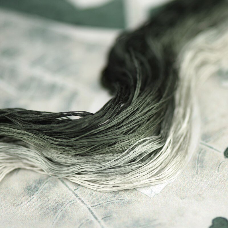 Zijde Borduurgaren/100% Zijden Draad/Hand Borduren Borduren Kruissteek/Verdorde Groen/7 Pure Kleuren