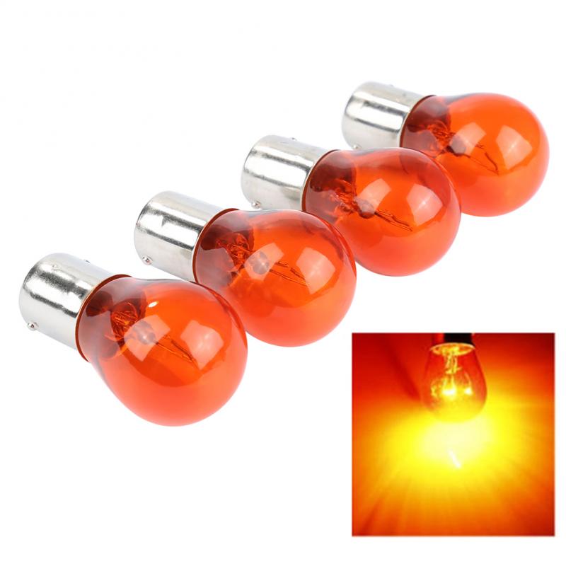 4 Pcs 12V 21W Amber Lamp Auto Styling Light Indicator Lamp Omkeren Licht Parkeer Richtingaanwijzer voor 1156 PY21W BA15S: Default Title