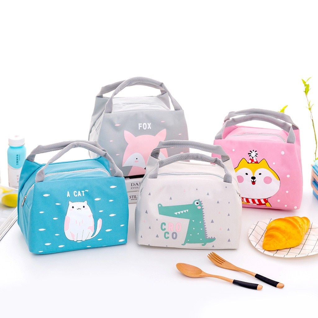 Lunch Bag Portable Cartoon Lunch Food Fresh Pouch Office Picnic Drink Cold Handbag Girls Lunch Box Food Bag Термосумка