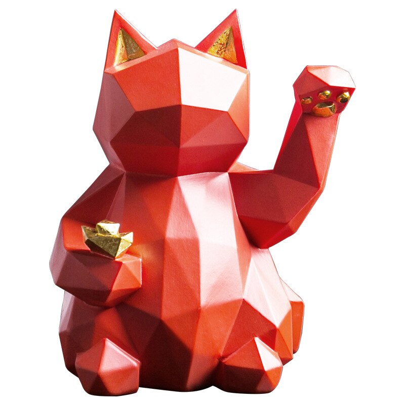 Noord-europa Eenvoudige Lucky Cat Hars Dier Ornamenten Woonkamer Veranda Shop Ornamenten Zachte Decoratie Proces