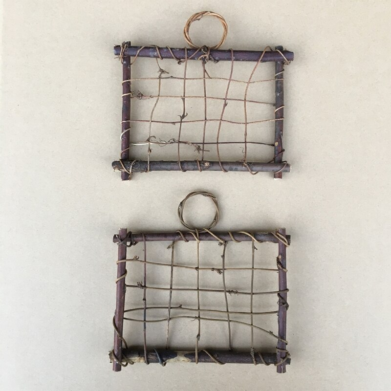 Rustic Style Air Plant Frame Holder Air Plant Rattan Frame Tillandsia Holder Wood Wall Frame Planter for Home Decor