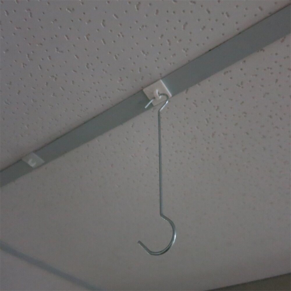 Ceiling Double Hooks Electroplating Galvanized Metal Poster Hanging Banner Holder Ceiling Advertising Display Hanger Rack Pop