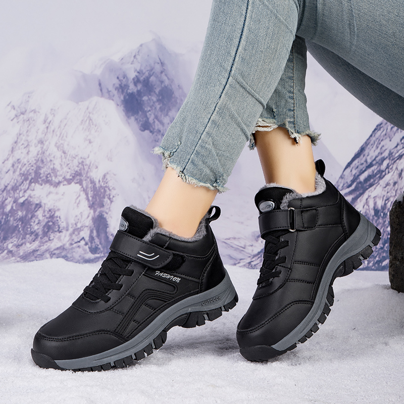 Herbst Winter Frauen Leder draussen Stiefeletten Wanderschuhe Wandern Berg Turnschuhe Verfolgung Treking Plüsch warm