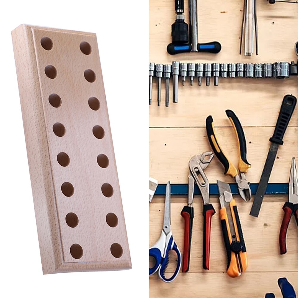 Wood Pliers Block Display Plier Organizer Tool Storage 16 Holes Durable Fixing Solid Portable Electrician Easy Apply Practical