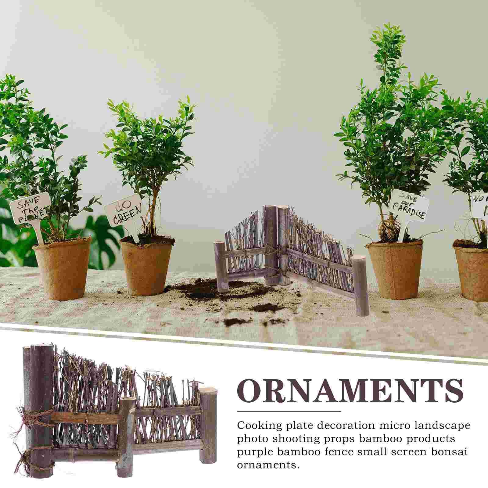 Tea Table Fence Decoration Mini Bamboo Fence Decorative Fence Tea Ceremony Supply