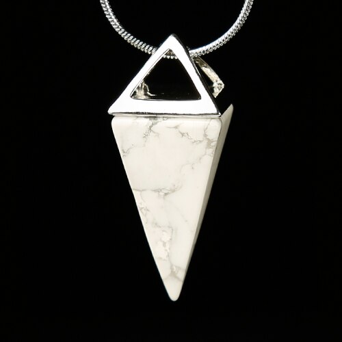 1pc farverige naturlige krystal mineral ornamenter konisk pyramide ædel vedhæng par vedhæng halskæde vedhæng: Magnesit