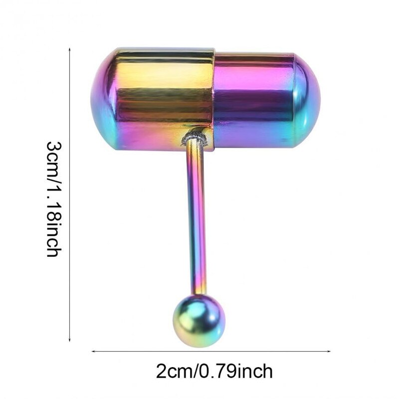 1Pcs Tong Ring Vibrerende Rvs Unieke Piercing Tool Stud Barbell Tong Ringen Voor Vrouwen Mannen Lichaam Sieraden