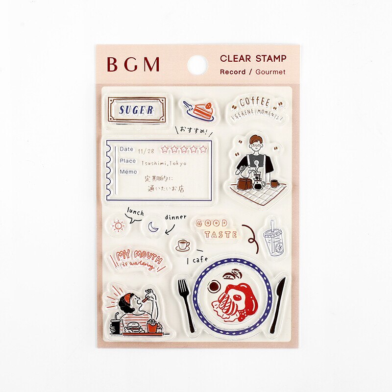 Japan BGM Clear Stamp Album Book, Acrylic Stamping Clear Block, Transparent Clear Stamps Seal,for Scrapbooking Craft Card Making: 07
