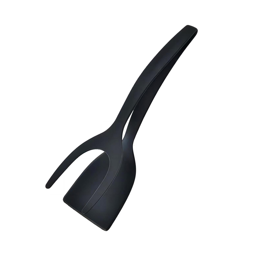 2-in-1 Grip Flip Spatel Tang Ei Flipper Spatel Nylon Non Stick Coating Pannenkoek Vis Franse Toast Omelet Maken tool: Light Grey