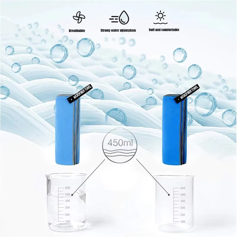 Sneldrogende sporthanddoek 73 x 149cm blauw grijs groen oranje zwemmen sportschool fitness kamperen hardlopen strand washandje handdoeken