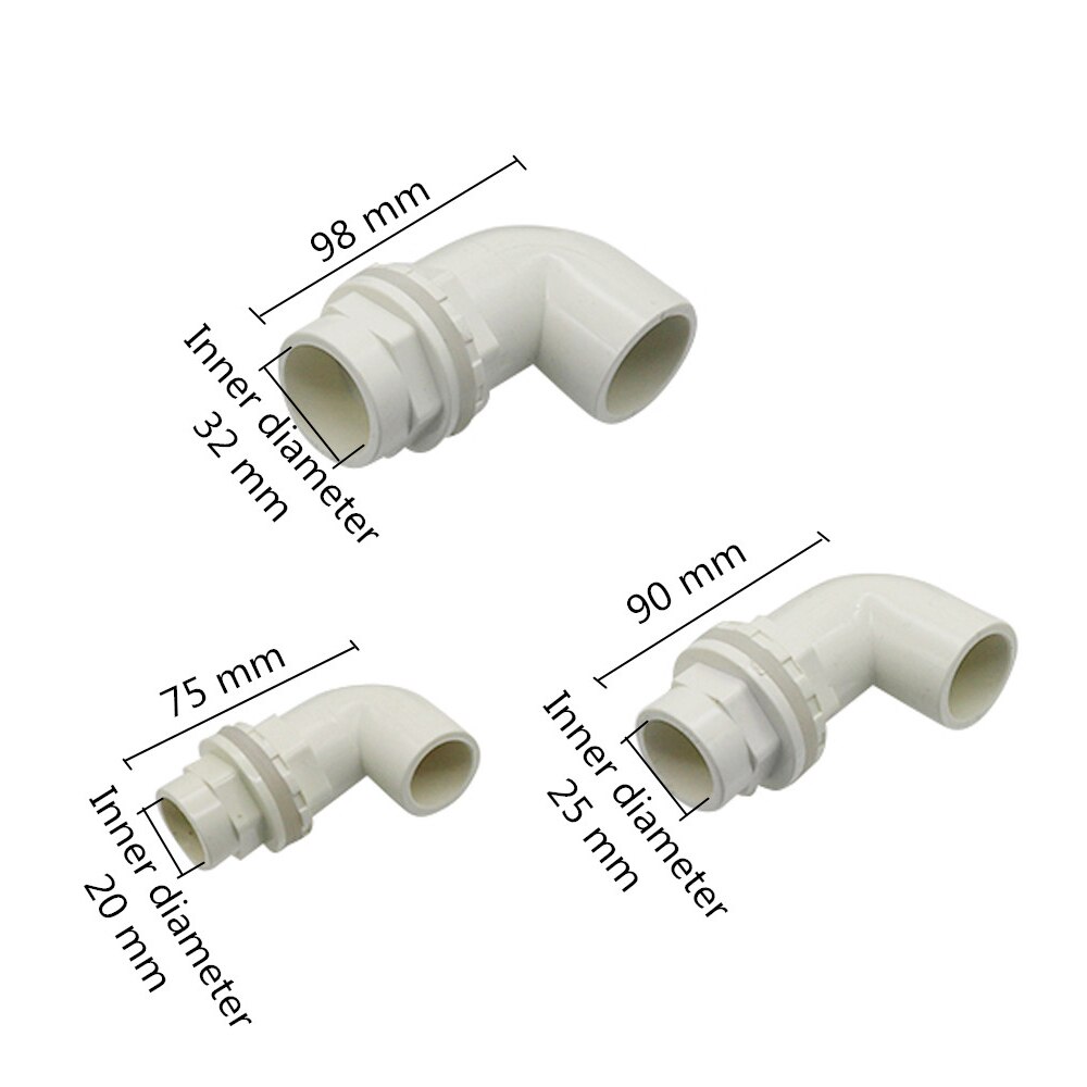 ID 20/25/32mm 90 ° Gomito PVC Connettore Acqua di Irrigazione Giardino della Fattoria di Alimentazione Comune Serbatoio di Acqua acquario Sistema di Drenaggio Tubo di Strumento