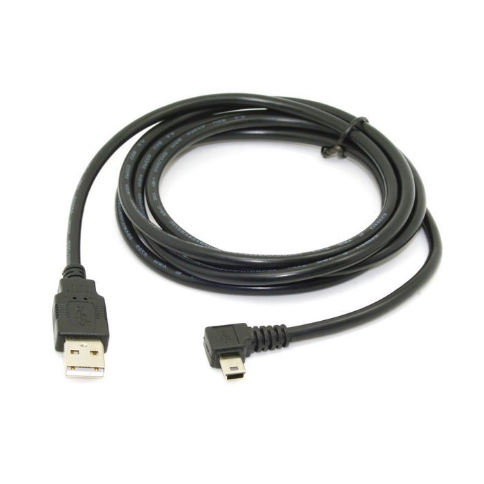 Zihan Mini USB B Type 5pin Male Left Angled 90 Degree to USB 2.0 Male Data Cable 6ft