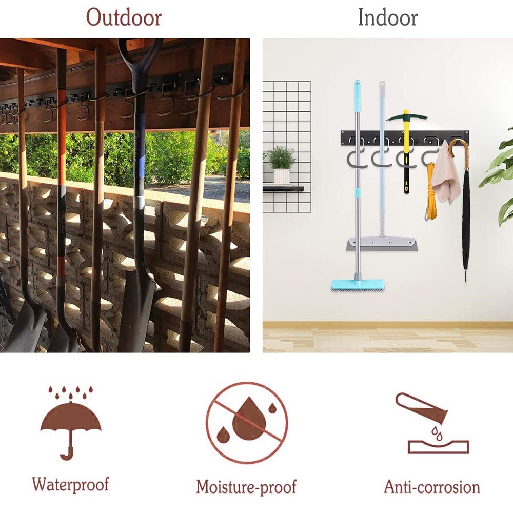 48 Inch Adjustable Tool Storage System 12 Hooks Wall Holder Garage Storage Garden Tool Organizer