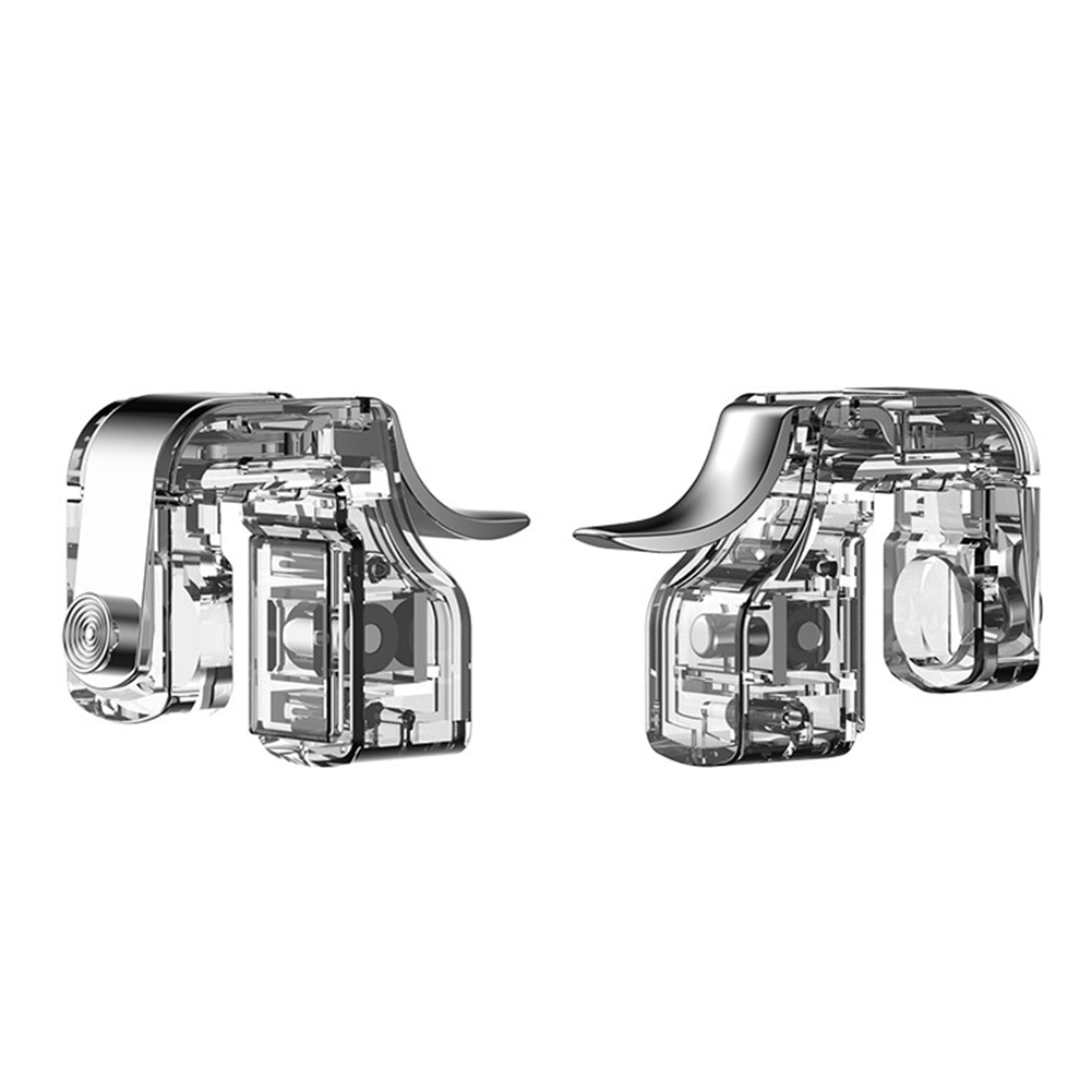 1 paar mini-hulpstuk verwijderbare gaming-triggerhendel controller telefoon games transparante metalen accessoires universele vuurknop
