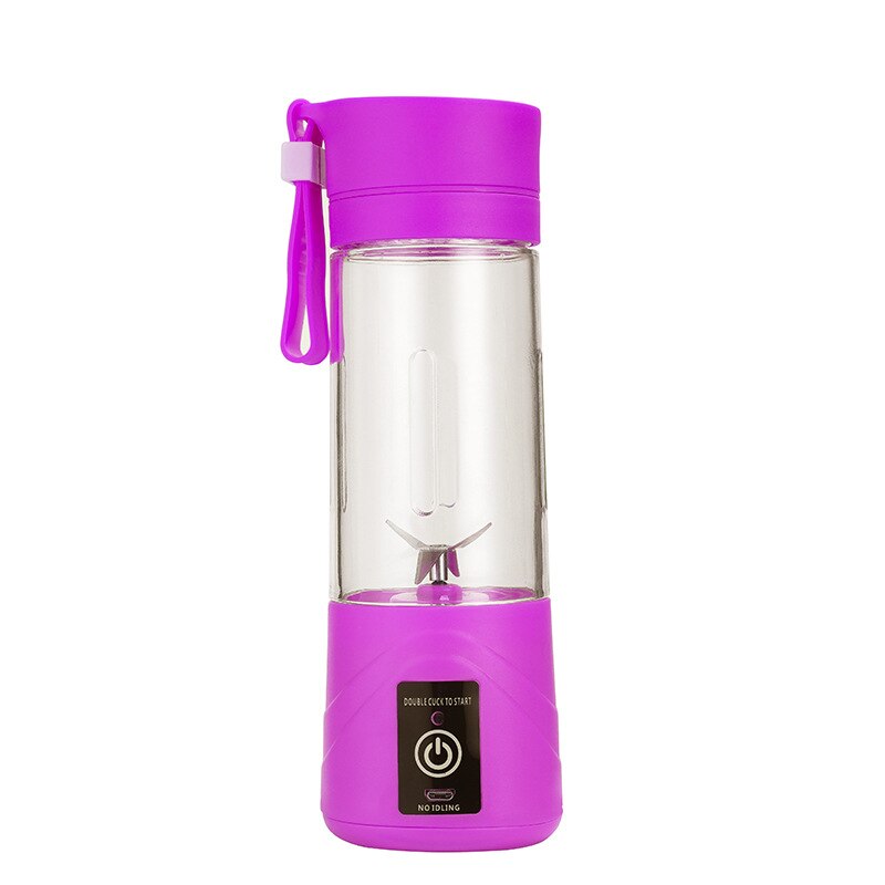 380ml bærbar blender maskin oransje juicer grønnsaker frukt milkshake smoothie blender elektrisk mikser flaske usb oppladbar: Lilla