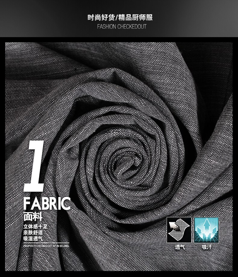 Men Japanese Korea style medium sleeve chef cook uniform top waiter work wear restaurant cook shirt suit G871112