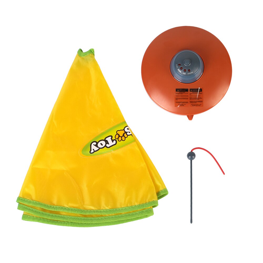 4 Speeds Automatic Motion Undercover Mouse Fabric Moving Feather Electric Cat Toy Plate Interactive Pet Toy For Cat Kitty: a complete set