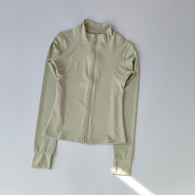 Yoga-Anzug für Damen, High-End-Sportjacke mit Stehkragen und langen Ärmeln, Lauftraining, Fitness-Top, winddichter Laufanzug: M / Blau