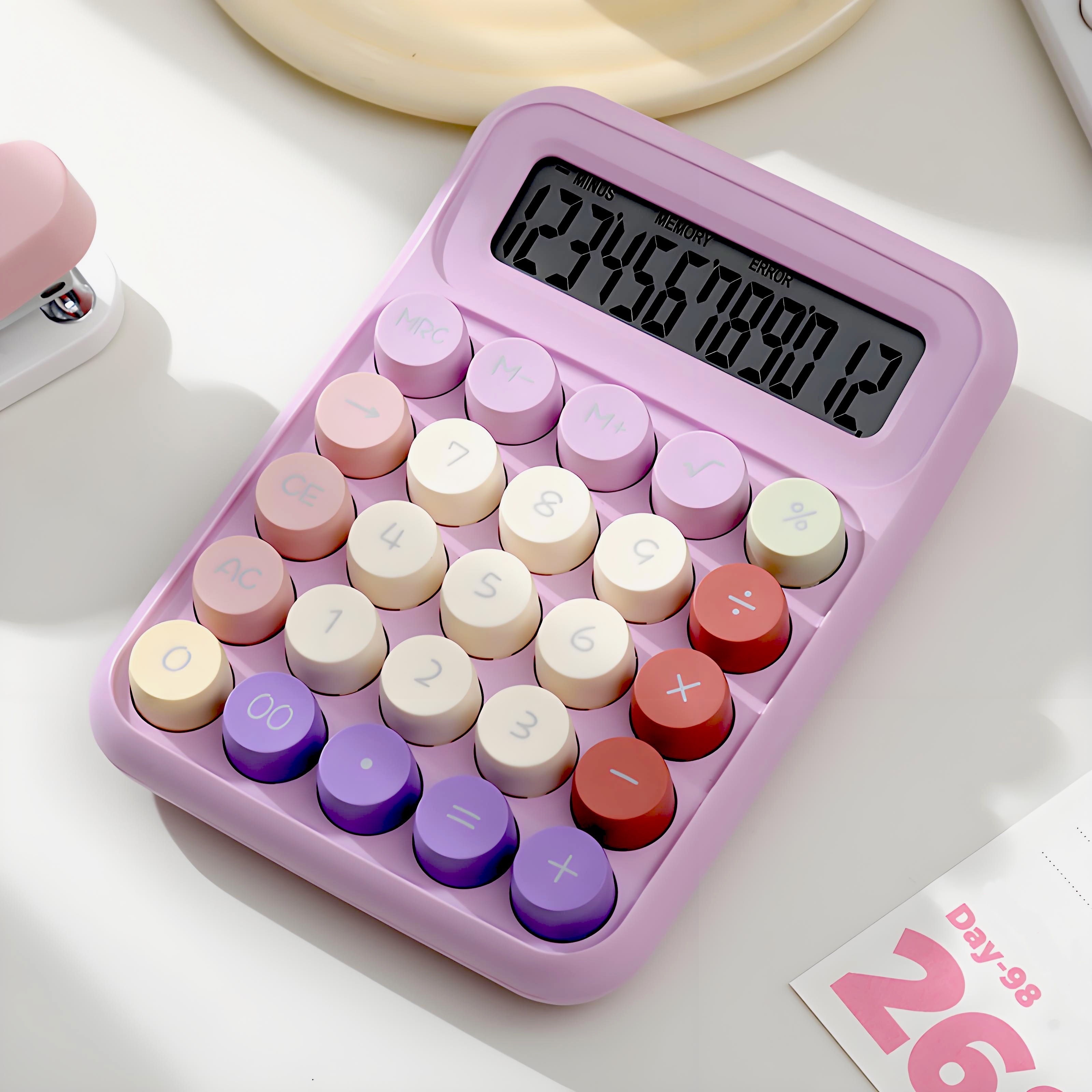 Calculator with Dual Power Supply, 12 Digits, Electronic Calculator, Home, Office, School, Financial, accounting Tools: PURPLE