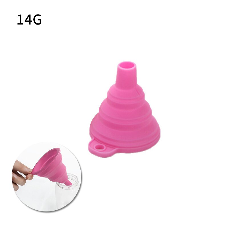 Mini foldbar tragt silikone sammenklappelig tragt folde bærbare tragte hænges væskedispensering køkkenværktøj: 4