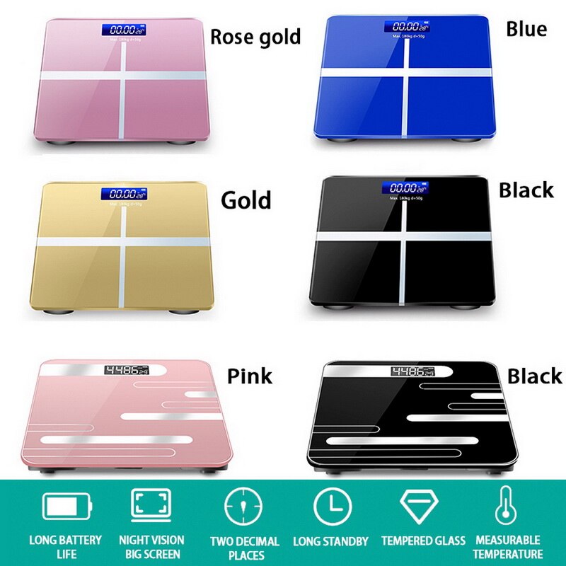 pèse-personne en verre intelligent balances électroniques USB charge LCD affichage corps pesant maison balance de poids numérique
