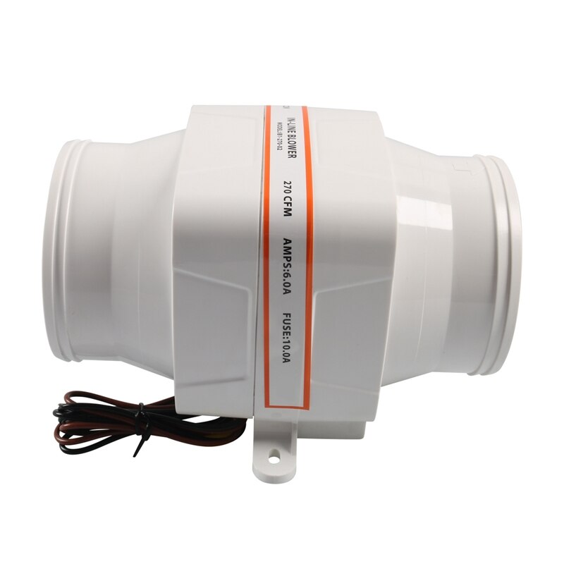 12V 270 CFM Boat Blower in-Line Marine Bilge Air Blower Fan Quiet Blower Vents